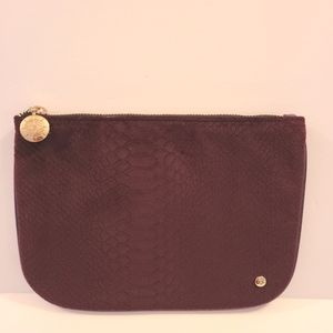 Stephanie Johnson Burgundy Velvet cosmetic bag.